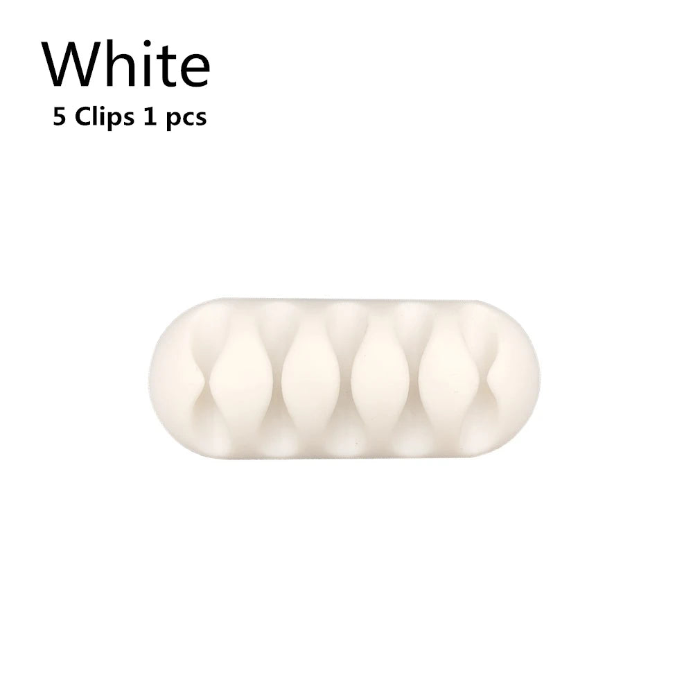 Silicone USB Cable Organizer Clip – Adhesive Cord Holder for Desk & Home