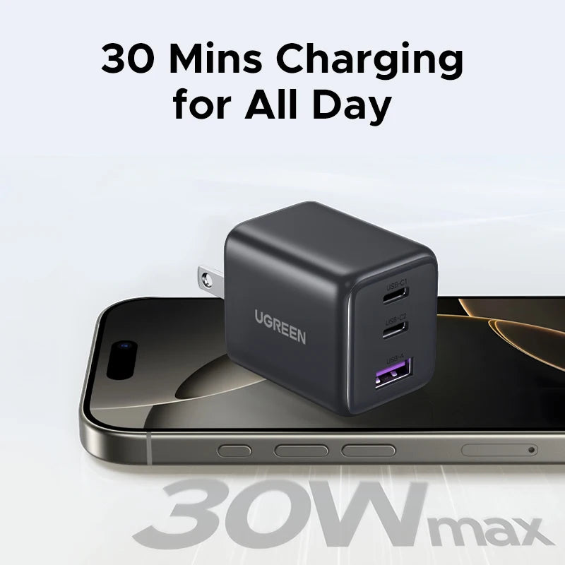 UGREEN GaN Mini Charger – 20W/30W PD 3.0 USB-C