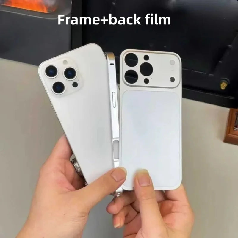 Color Alloy Frame Case – Anti-Drop Back Cover for iPhone 13–17 Pro/Pro Max