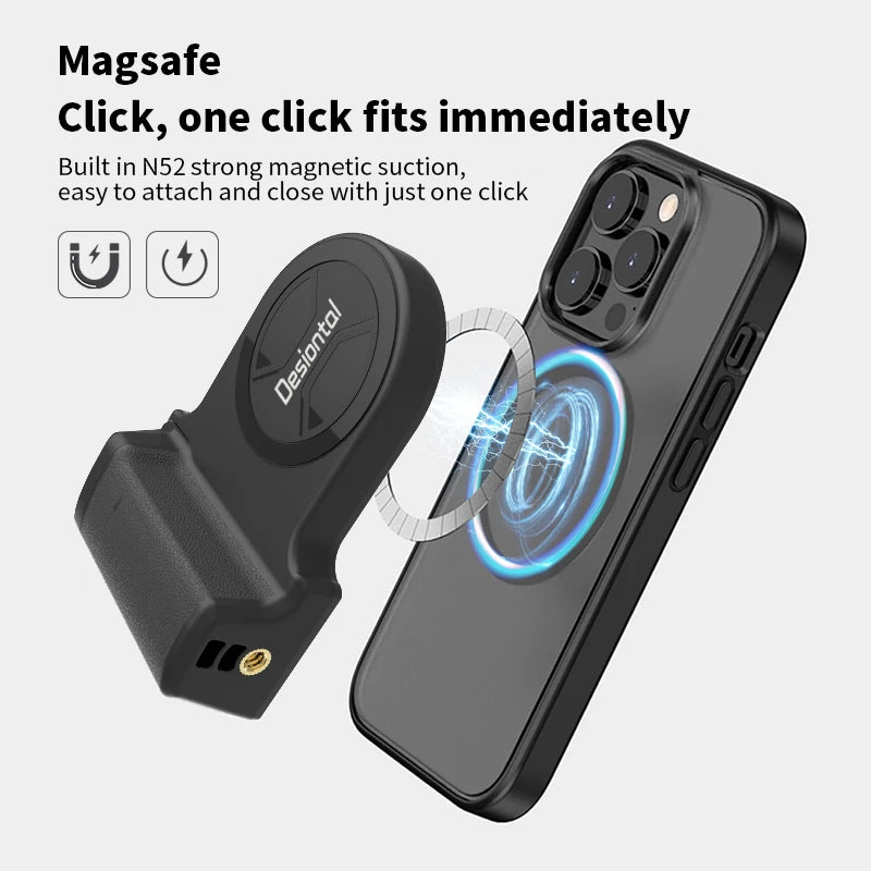Magnetic SnapGrip Phone Stand – Selfie & Vlogging Tripod with Bluetooth Remote