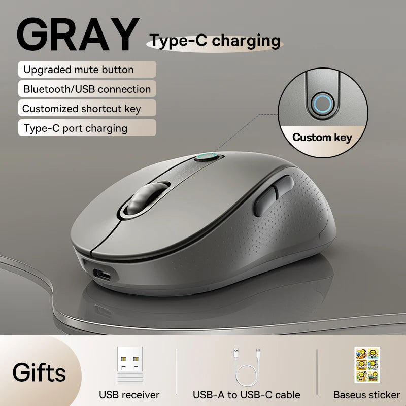 Baseus Wireless Rechargeable Mouse – Ergonomic & Bluetooth