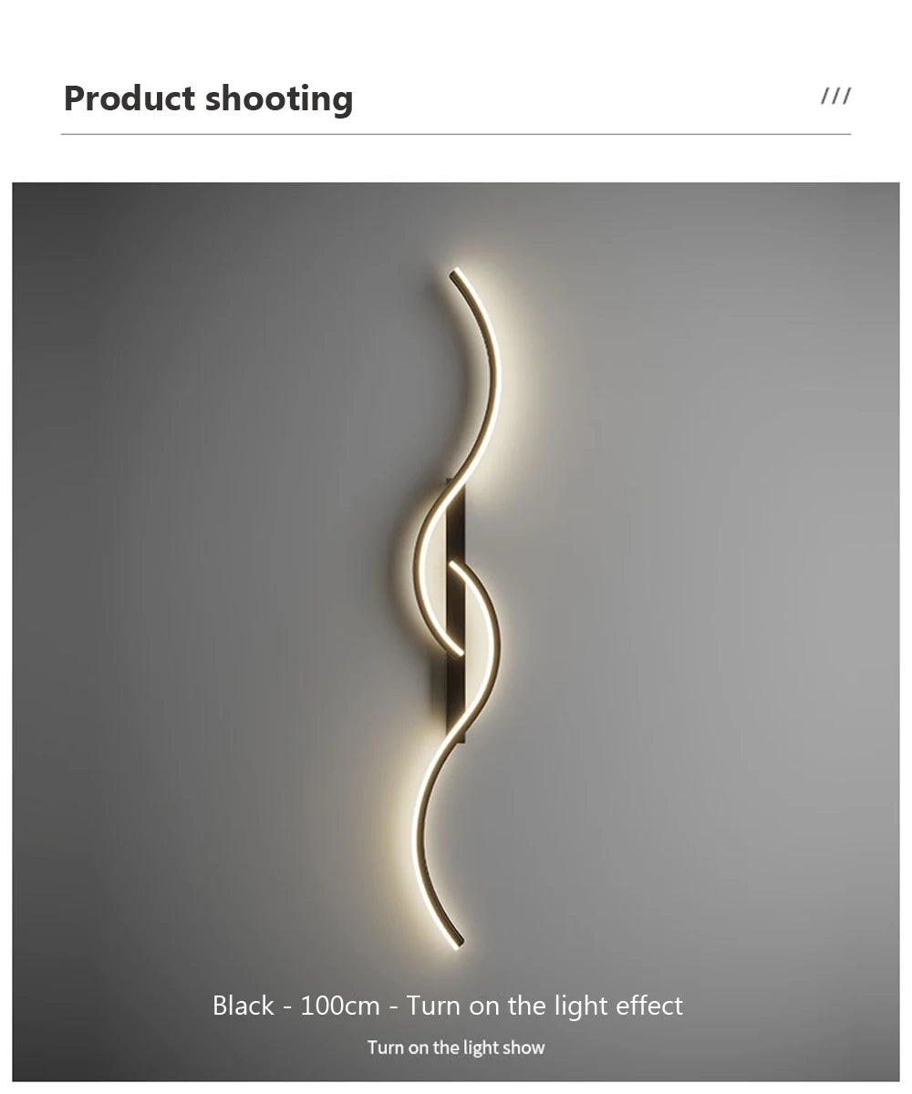 Modern Minimalist Wall Lamp – LED Strip for Home