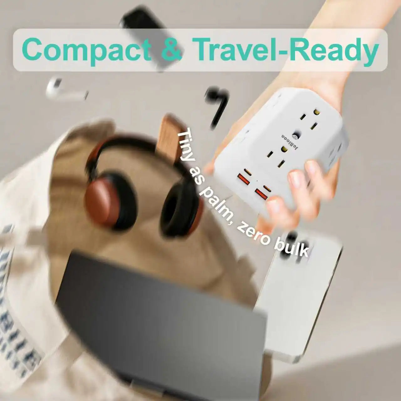 USB Wall Charger Surge Protector – 6 AC Outlets, 4 USB Ports & 2 USB-C