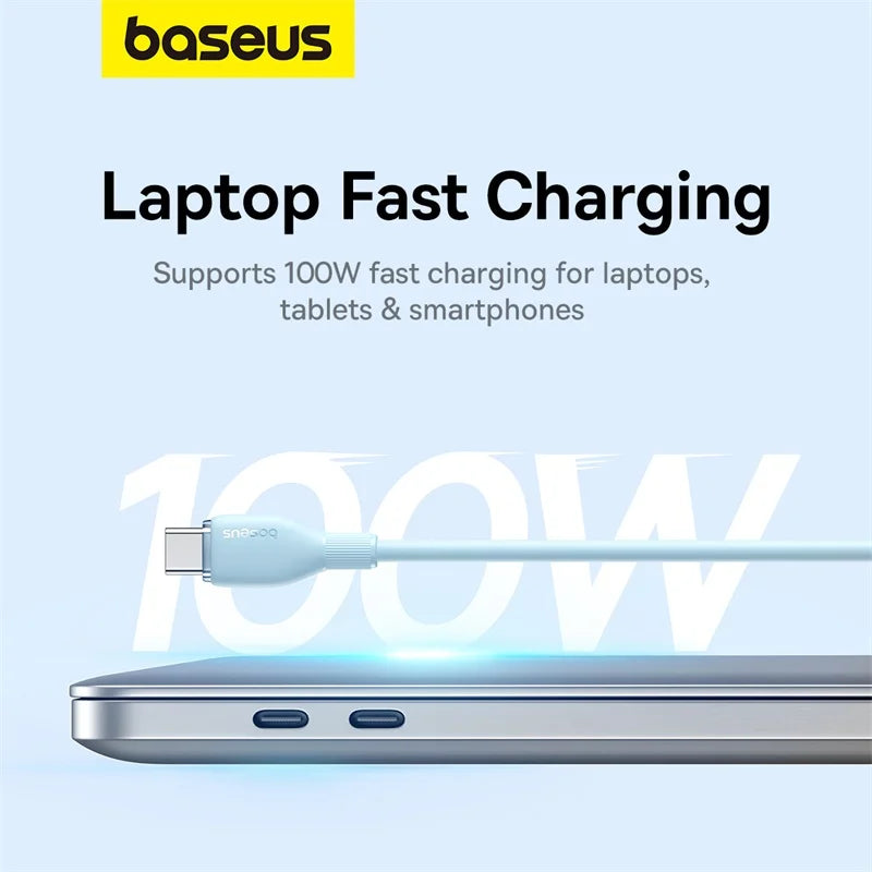 Baseus 100W PD USB-C Cable – Fast Charging for MacBook & iPhone
