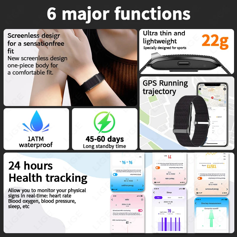 LIGE Smart Watch – Waterproof Fitness Tracker