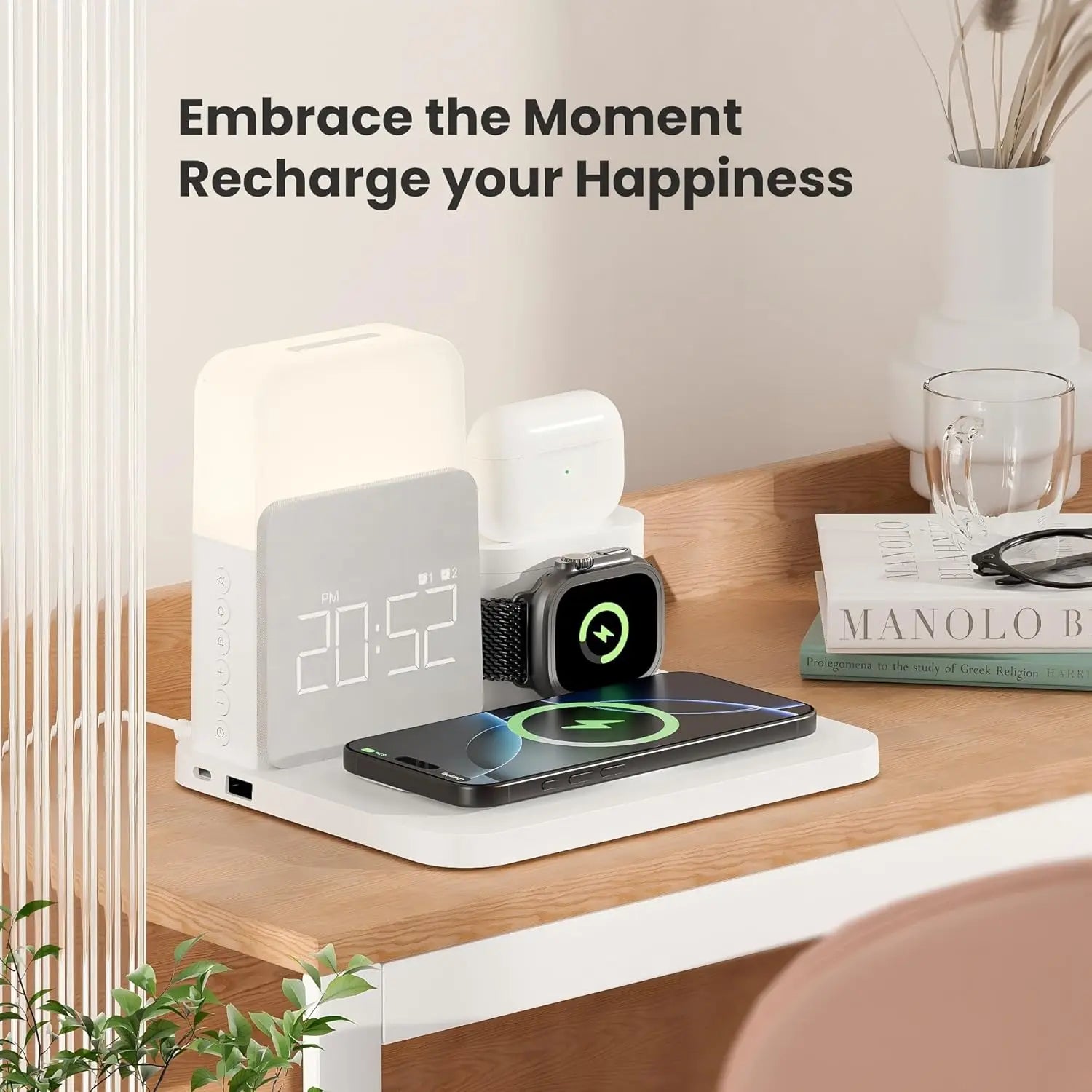 7-in-1 MagSafe Wireless Charger – Alarm & Night Light
