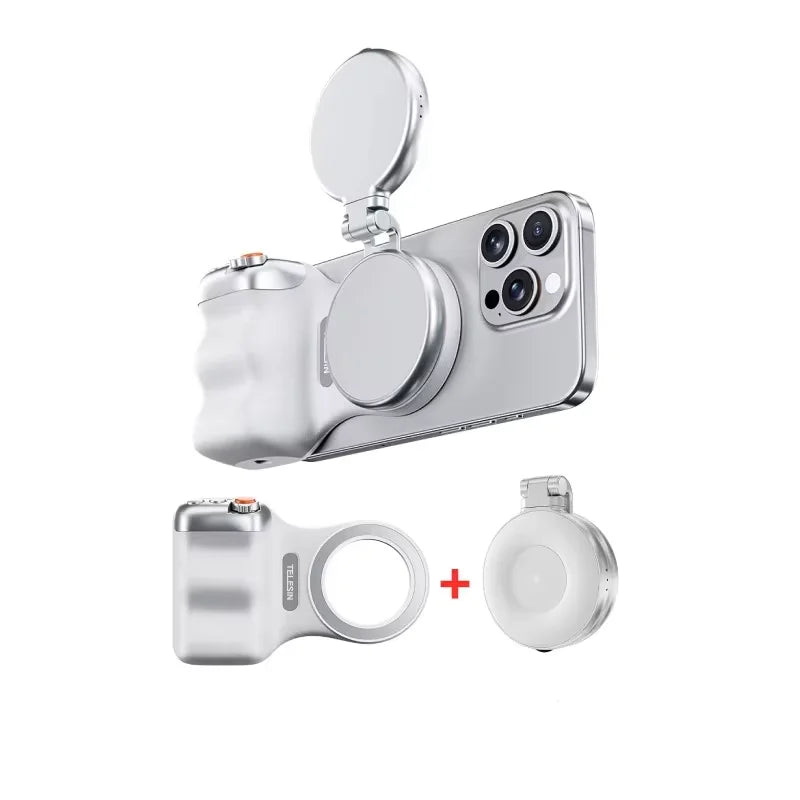 TELESIN Magnetic Camera Hand Grip – Phone Holder with Remote