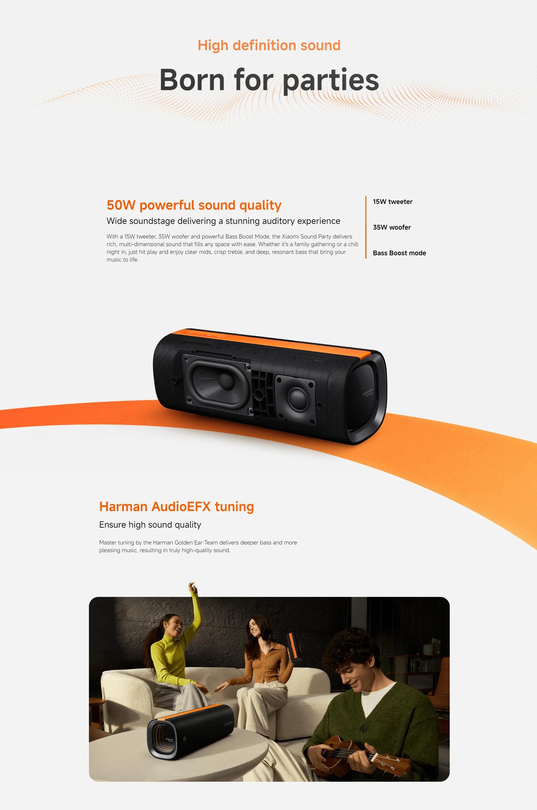 Powerful Xiaomi Party Speaker – 50W, TWS Mode, 26H Battery, Fast & Reverse Charge