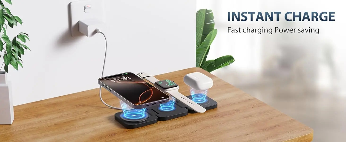 Fast 3-in-1 Wireless Charger – iPhone, Apple Watch & AirPods