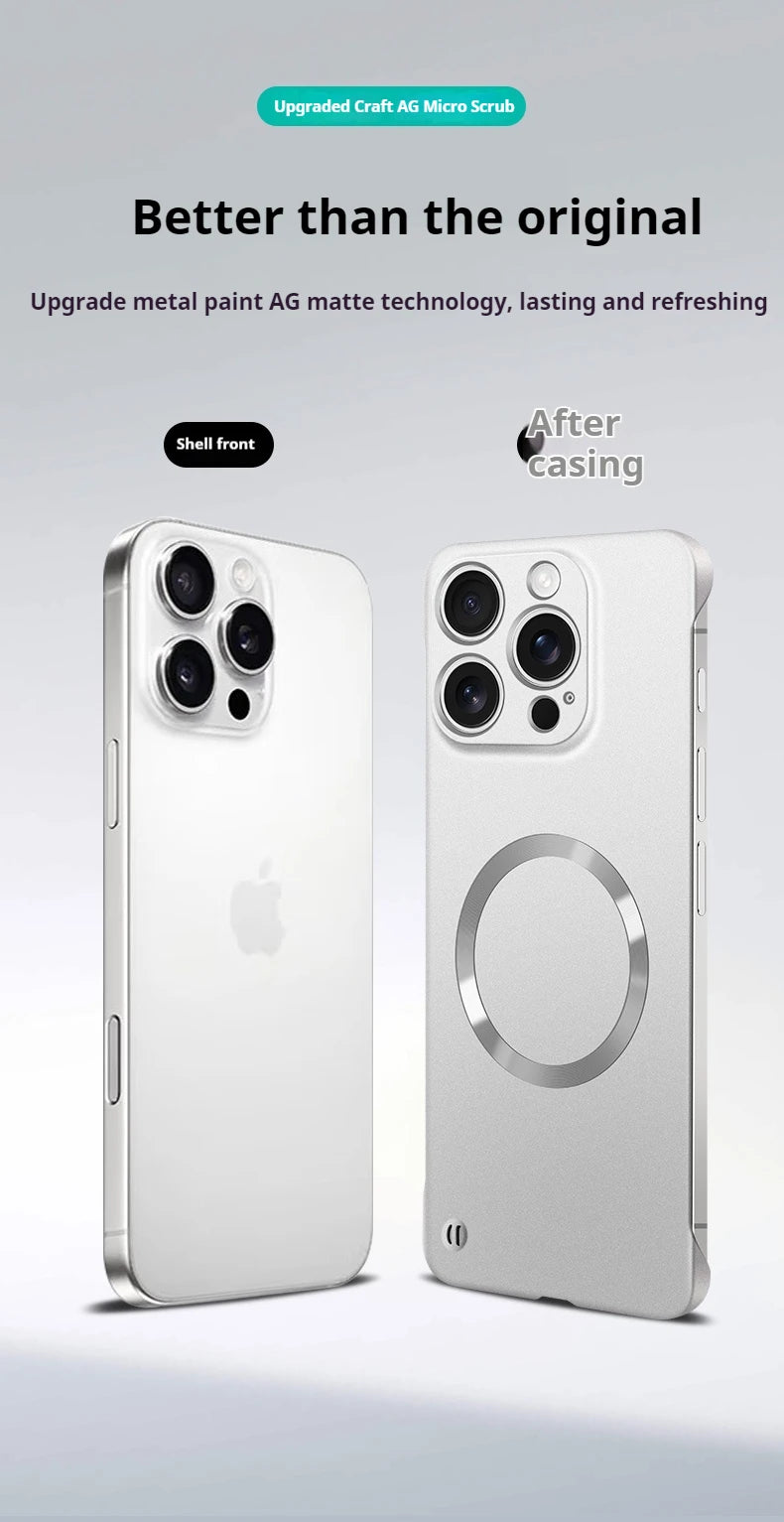 Ultra Slim Metallic Magsafe iPhone Case – Cooling Hard Cover