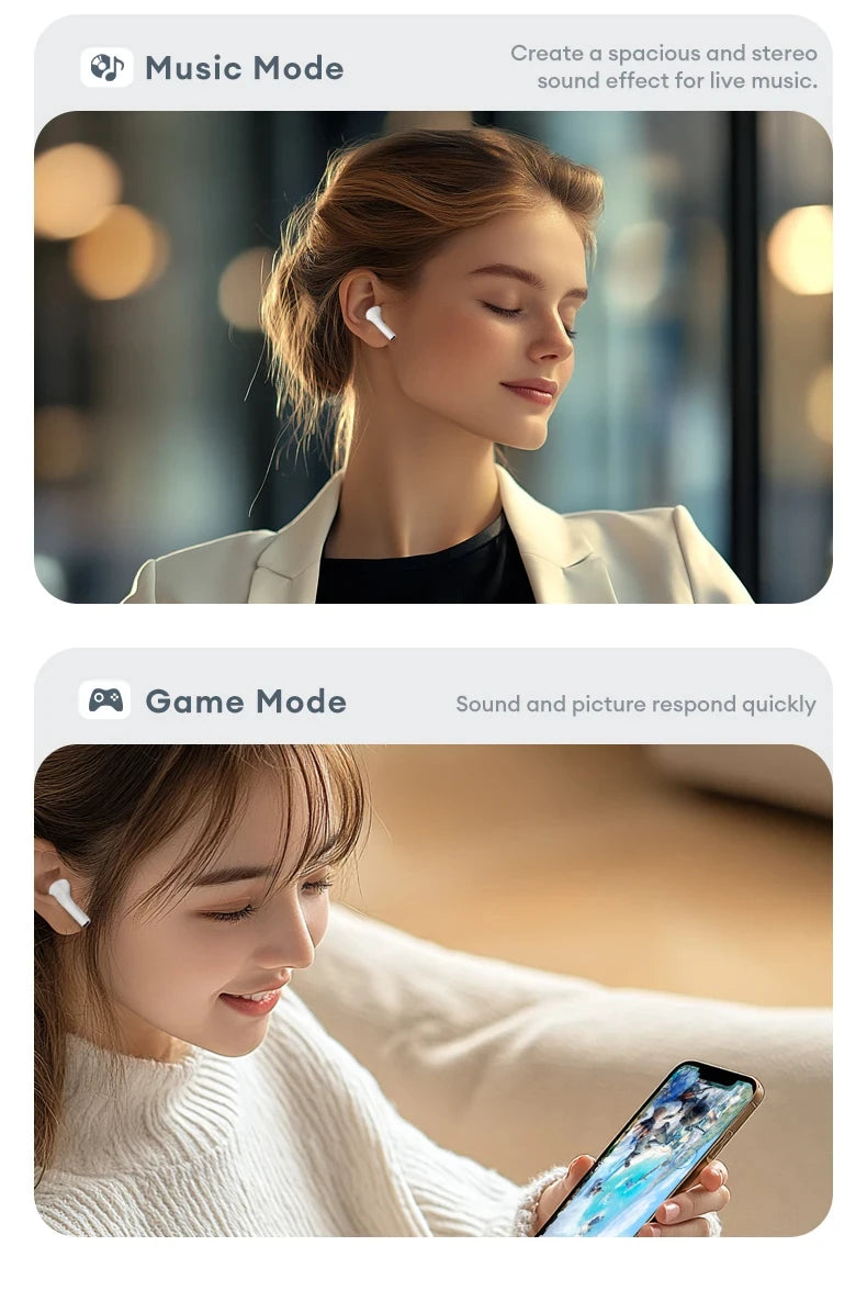 Lenovo LP5 Pro Wireless Bluetooth 5.4 Earphones TWS HiFi Sound Headphones Gaming Sports Earbuds Touch Control with Mic Headset