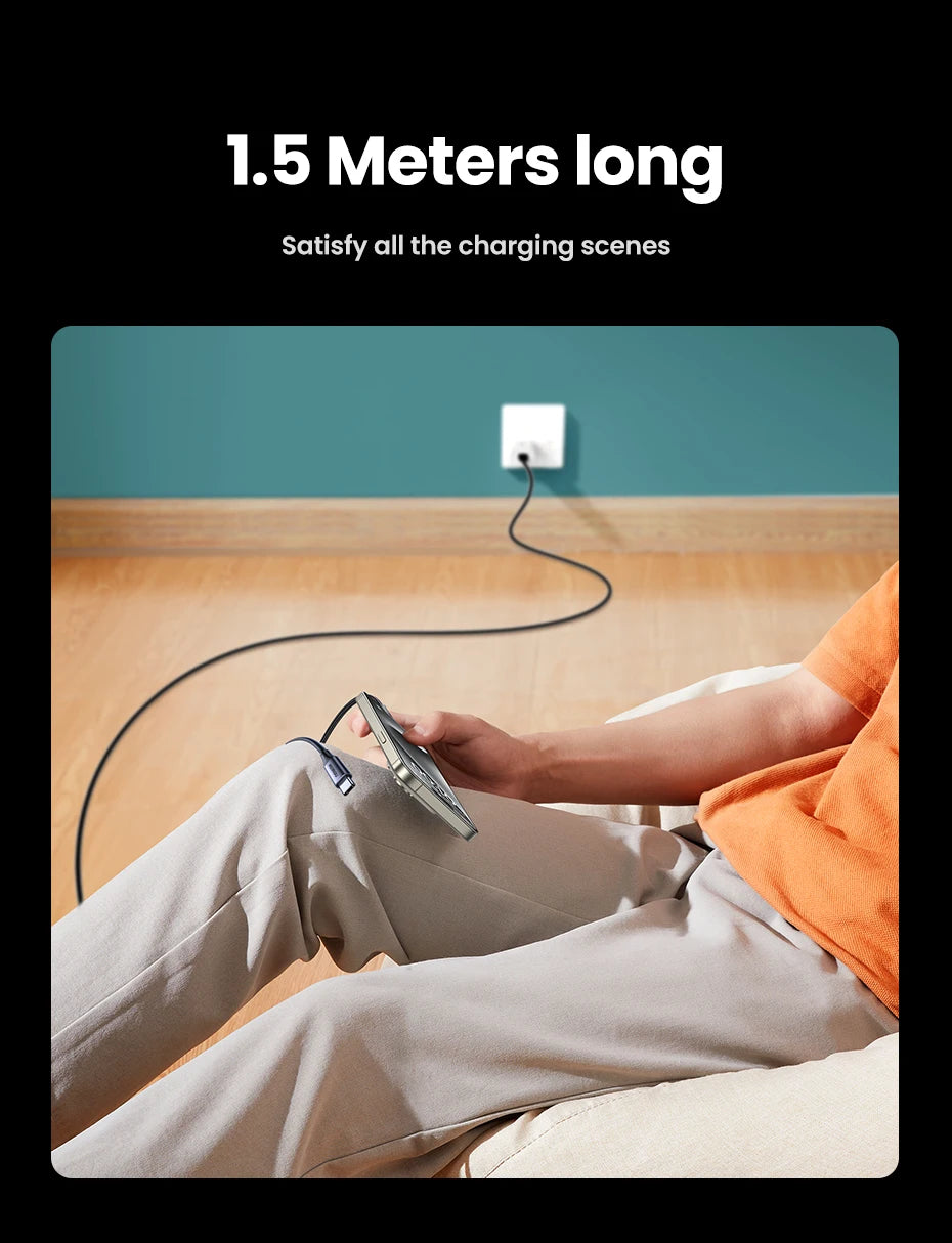 UGREEN 100W 2-in-1 USB-C PD Fast Charging Cable – iPhone 15 Pro, Galaxy S24, Laptop