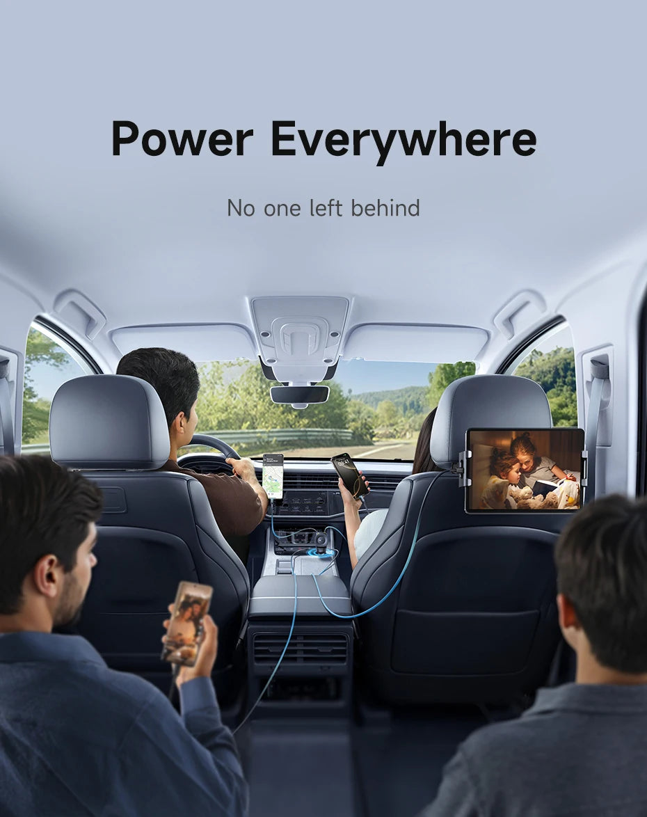Baseus 4-Port USB-C Car Charger – PD Fast Charge