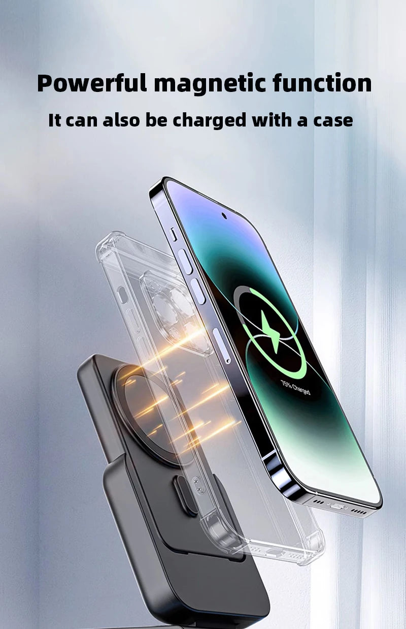 Portable 3-in-1 Wireless Charger – 10000mAh Power Bank for Apple Devices