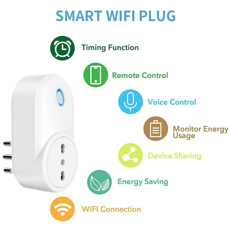 Tuya Smart WiFi Plug 16A with Power Monitoring – Alexa & Google