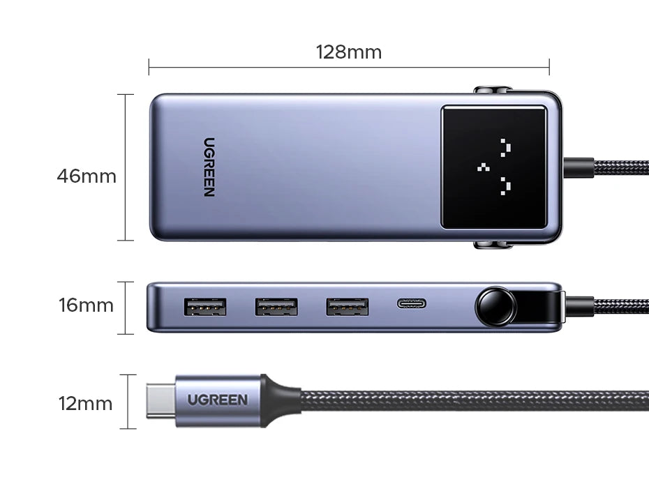 UGREEN Laptop USB-C Hub – 4K HDMI, Gigabit Ethernet, Fast Charging PD
