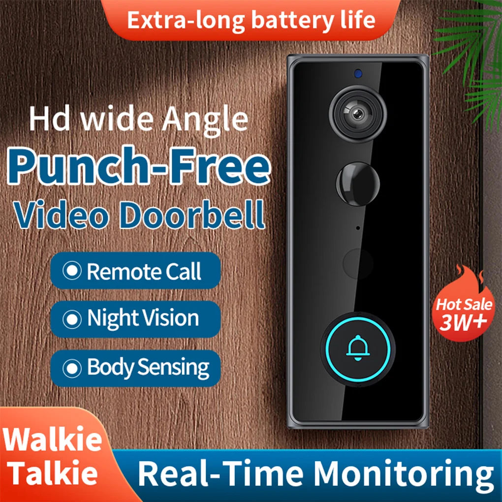 Wireless Smart Doorbell with Camera – WiFi & Night Vision