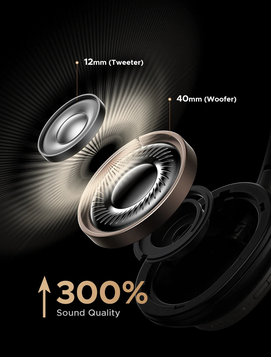 UGREEN Studio Pro Hybrid Active Noise Cancelling Headphones 48dB ANC  APP Hi-Res LDAC Sound Bluetooth Earphones Headset