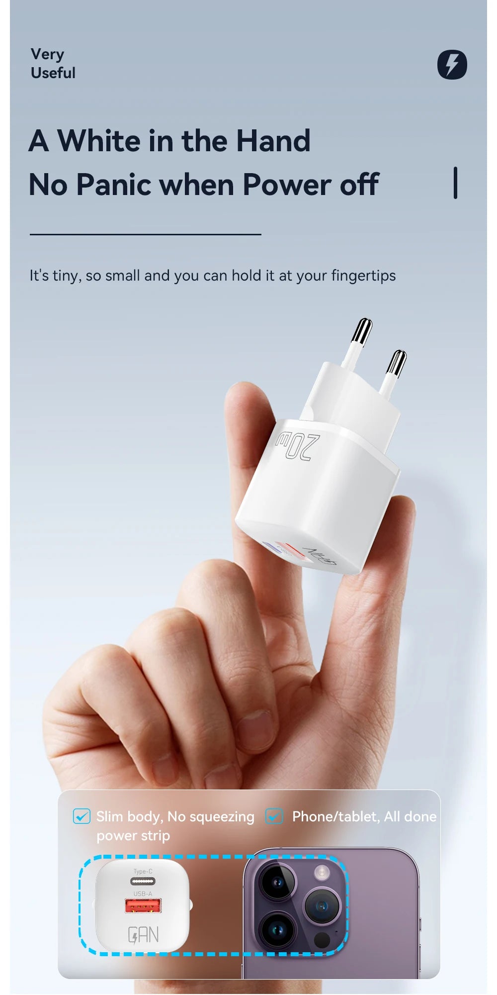 Essager 20W GaN USB Type C Charger Fast Charge Phone QC 3.0 Quick Chargers For iPhone 15 14 13 12 11Pro Max Mini iPad Charging