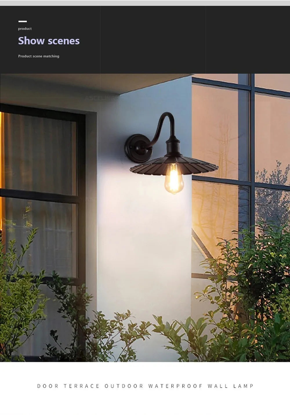 Retro LED Outdoor Wall Lamp – Waterproof, E27 Bulb Compatible