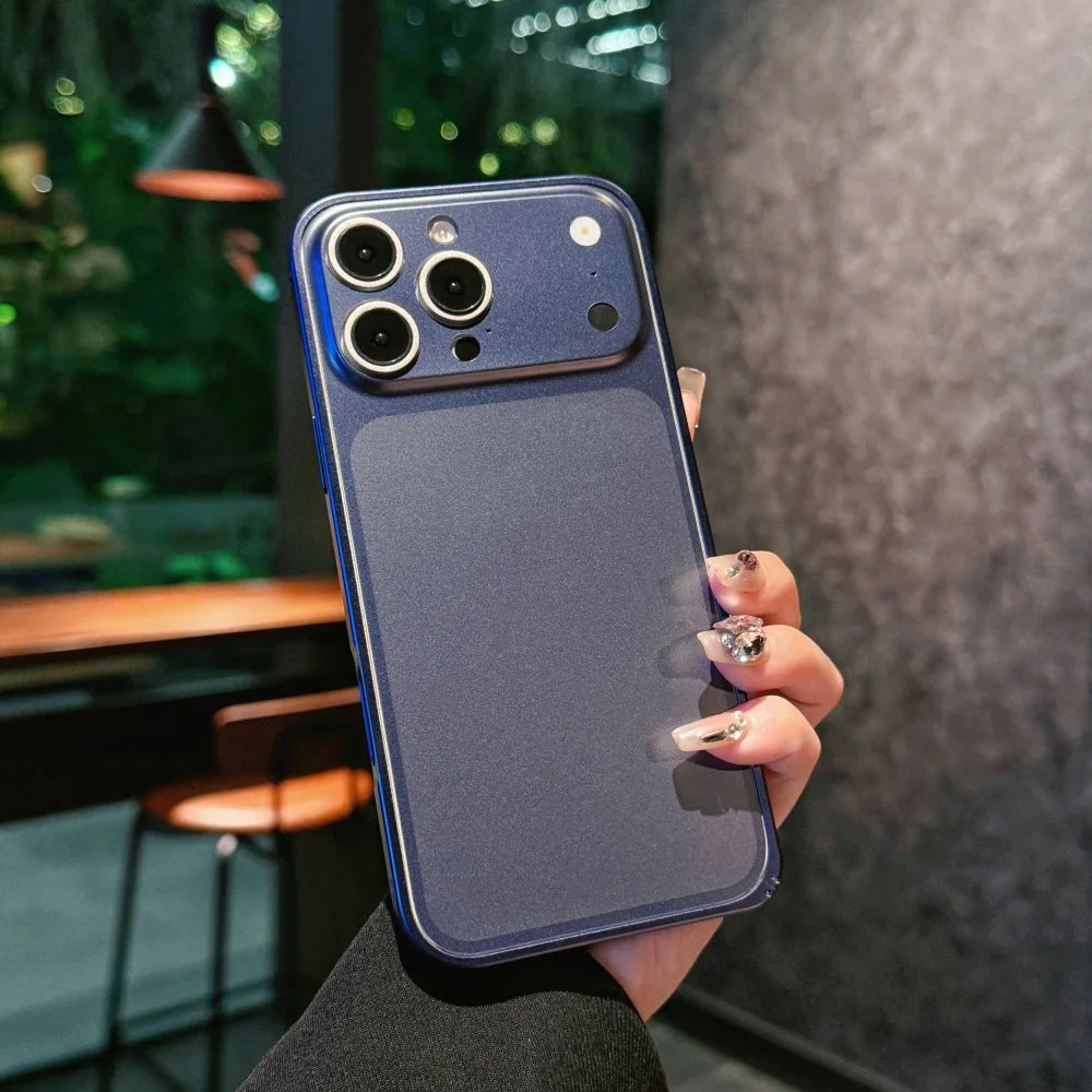 Metal Alloy Frame Backplane Slim Case for iPhone 16 15 14 13 12 Pro Max Instantly Change Upgrade 17Pro/17 Pro Max Matte Cover