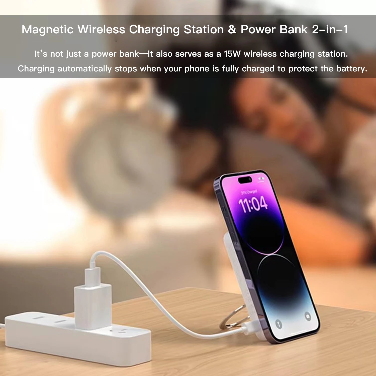 10,000mAh Magnetic Power Bank – MagSafe & Wireless Fast Charging 20W