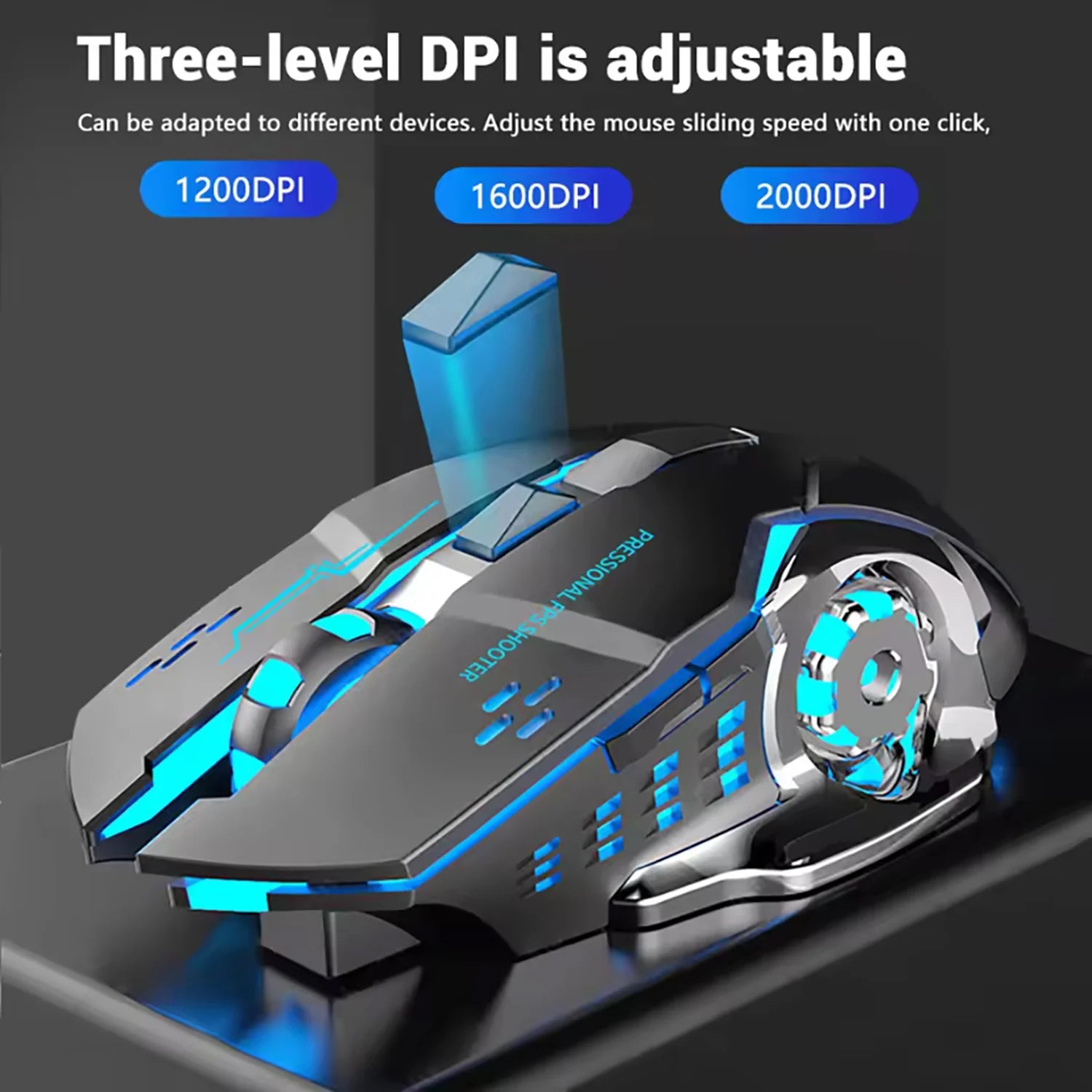 Wireless Rechargeable Mouse – Gaming Backlight, Bluetooth & USB for PC