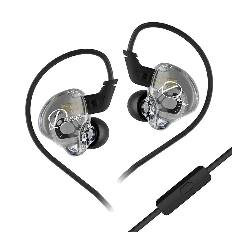 KZ Dawn Wired In-Ear Earphones – Transparent HiFi IEM with Microphone (3.5mm)