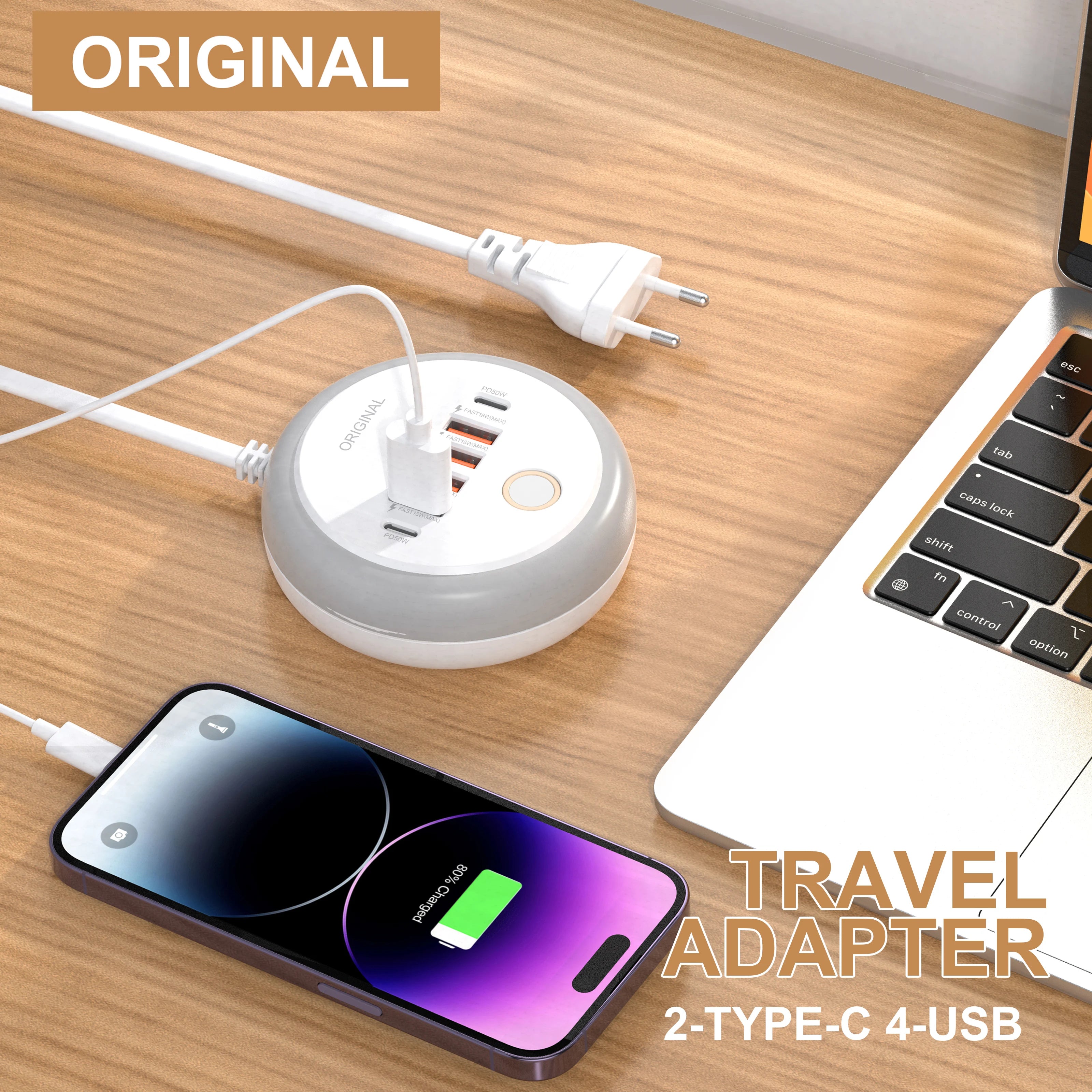 50W USB Multi-Port Charger – Quick Charge for Phones