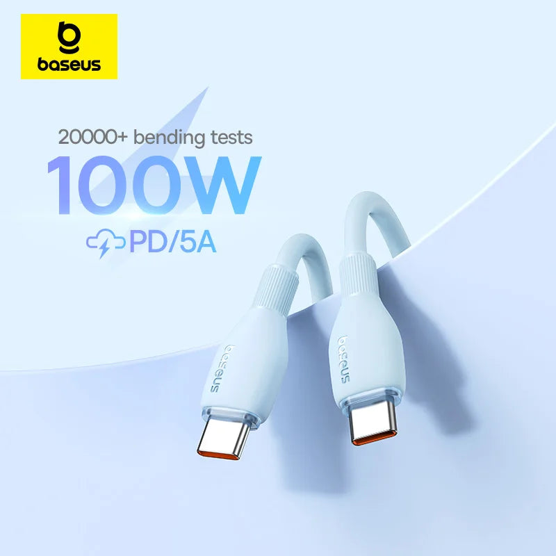Baseus 100W PD USB-C Cable – Fast Charging for MacBook & iPhone