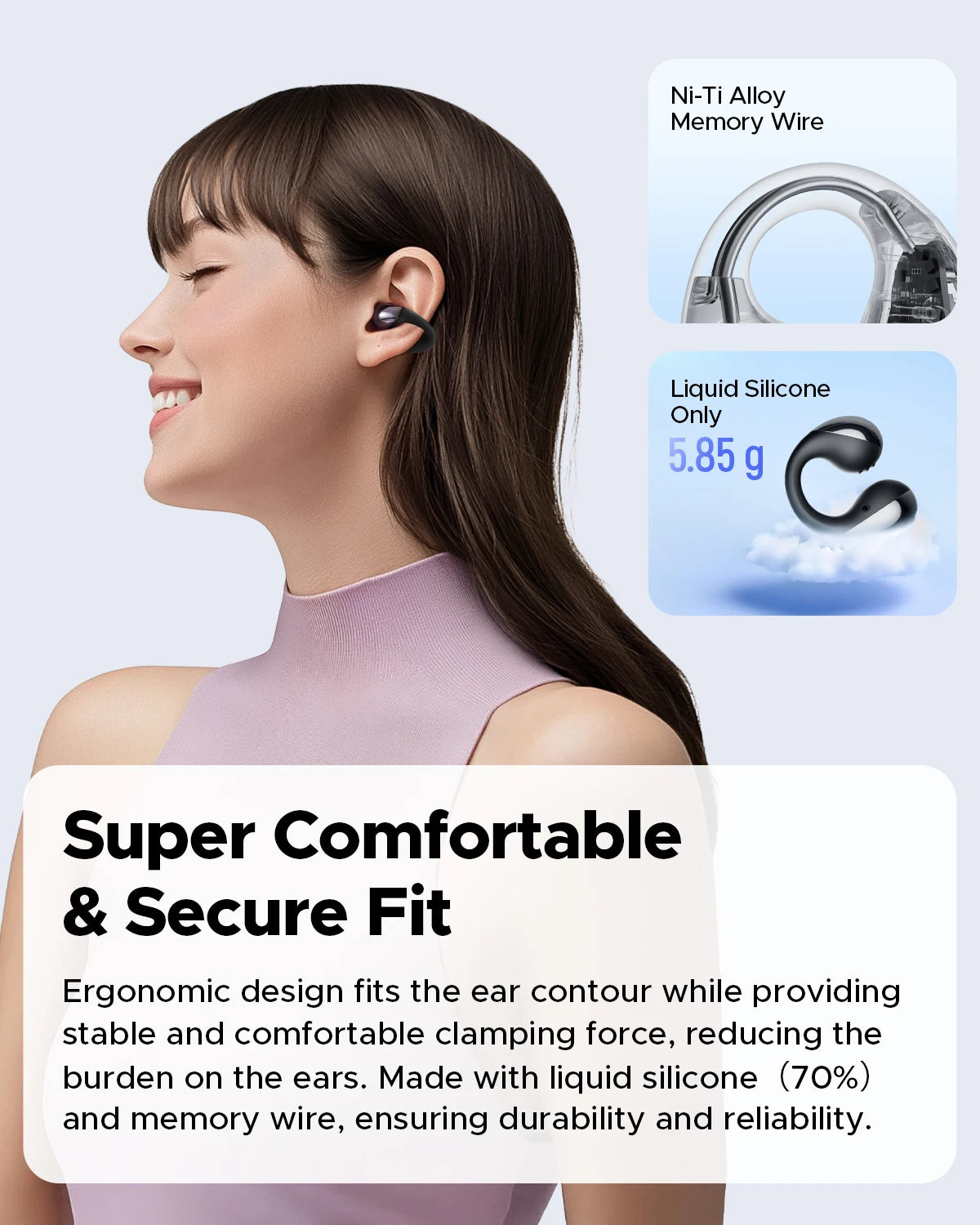 SOUNDPEATS PearlClip Pro Open-Ear Wireless Earbuds – Bluetooth 5.4, AI ENC Calls & IPX5