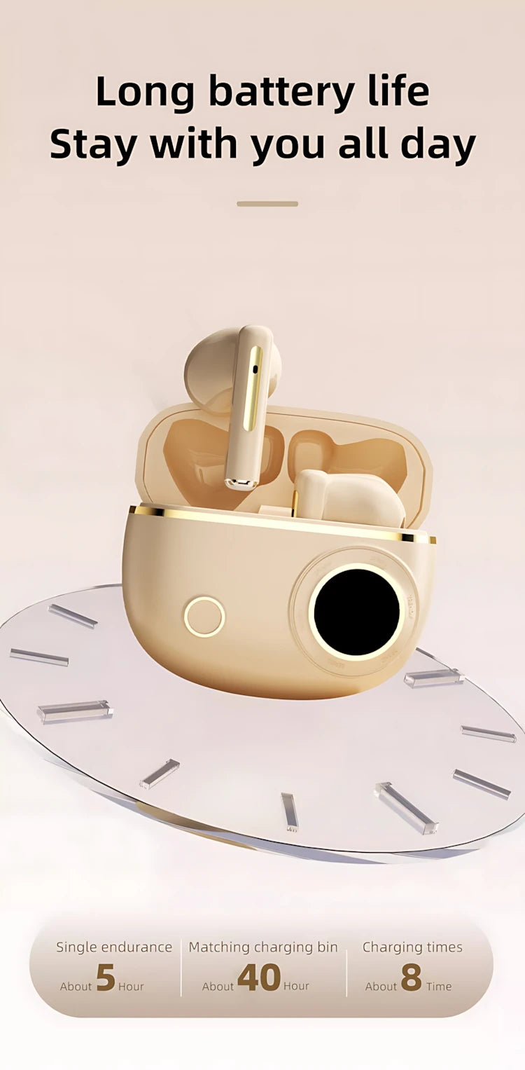 TWS Wireless Bluetooth Earbuds – LED Display, Noise Reduction & IPX Waterproof Sports Headphones