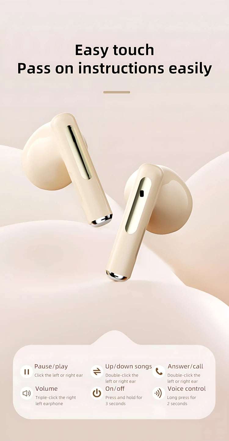 TWS Wireless Bluetooth Earbuds – LED Display, Noise Reduction & IPX Waterproof Sports Headphones
