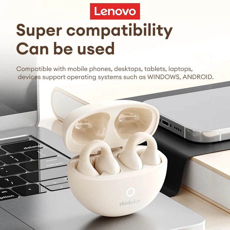 Lenovo LP25 OWS Bluetooth 5.4 Wireless Earphone Long Battery Life Headset Noise Canceling Gaming Headphones HIFI Stereo With Mic