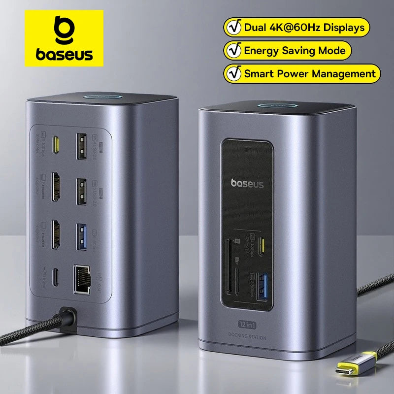 Baseus 12-in-1 USB-C Hub – HDMI 4K & PD 100W