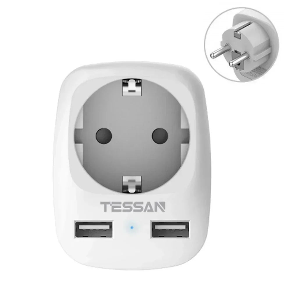 TESSAN Wall Power Strip – USB Ports & Overload Protection