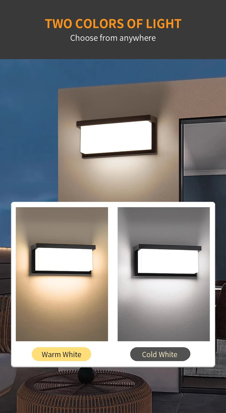 Outdoor Wall Light – Modern LED, AC110-220V, Sensor