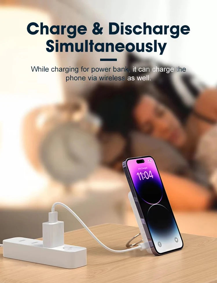 Portable 10000mAh Magnetic Power Bank – 20W Fast Charging for Phones