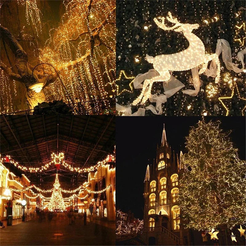 LED Garland String Lights 10m 30m 50m 100m Christmas Tree Wedding Decoration Waterproof Fairy Light Indoor Outdoor 220V EU Lamp