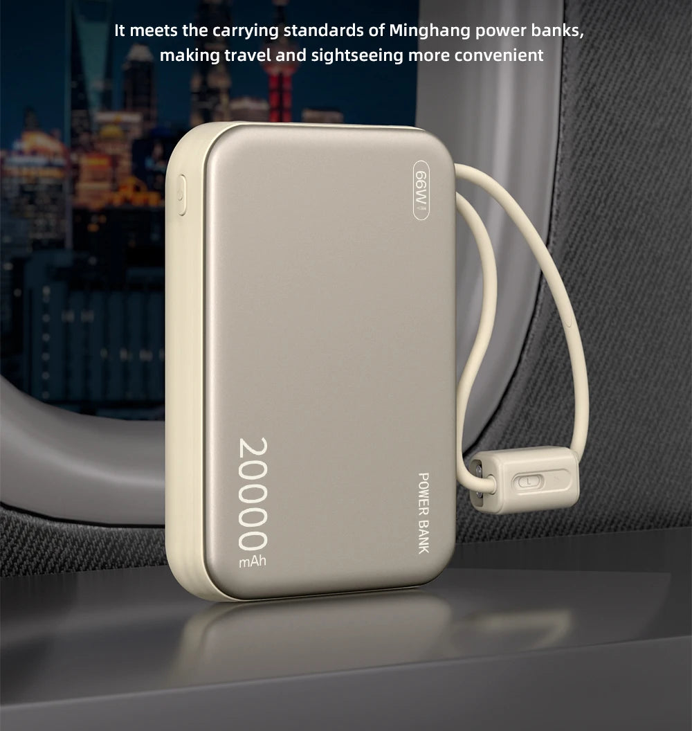 20000mAh 66W Fast Charge Power Bank – for iPhone, Xiaomi & Samsung