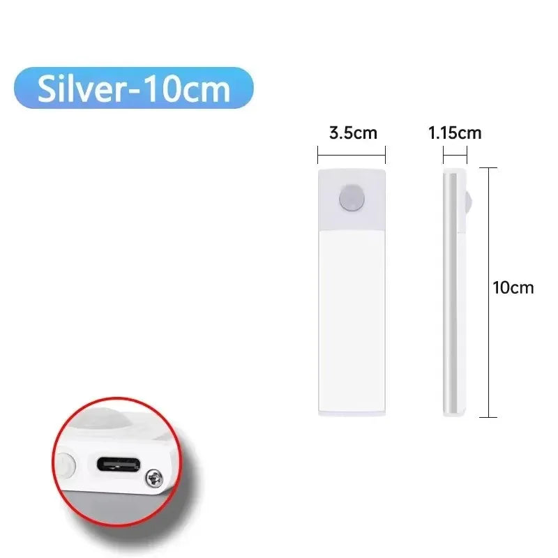 3-in-1 Under Cabinet LED Light – Motion Sensor, USB Rechargeable (Multiple Lengths)