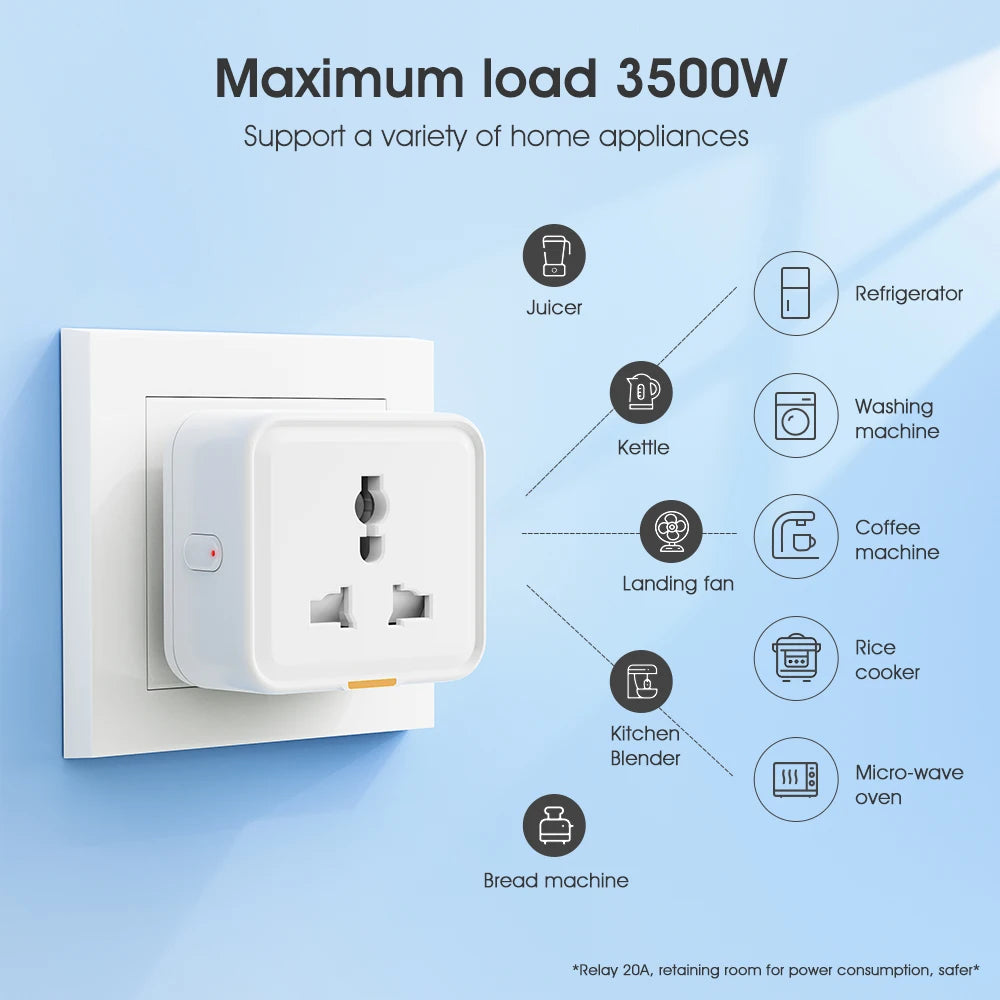 Smart Wi-Fi Plug Universal Adapter with Power Monitoring