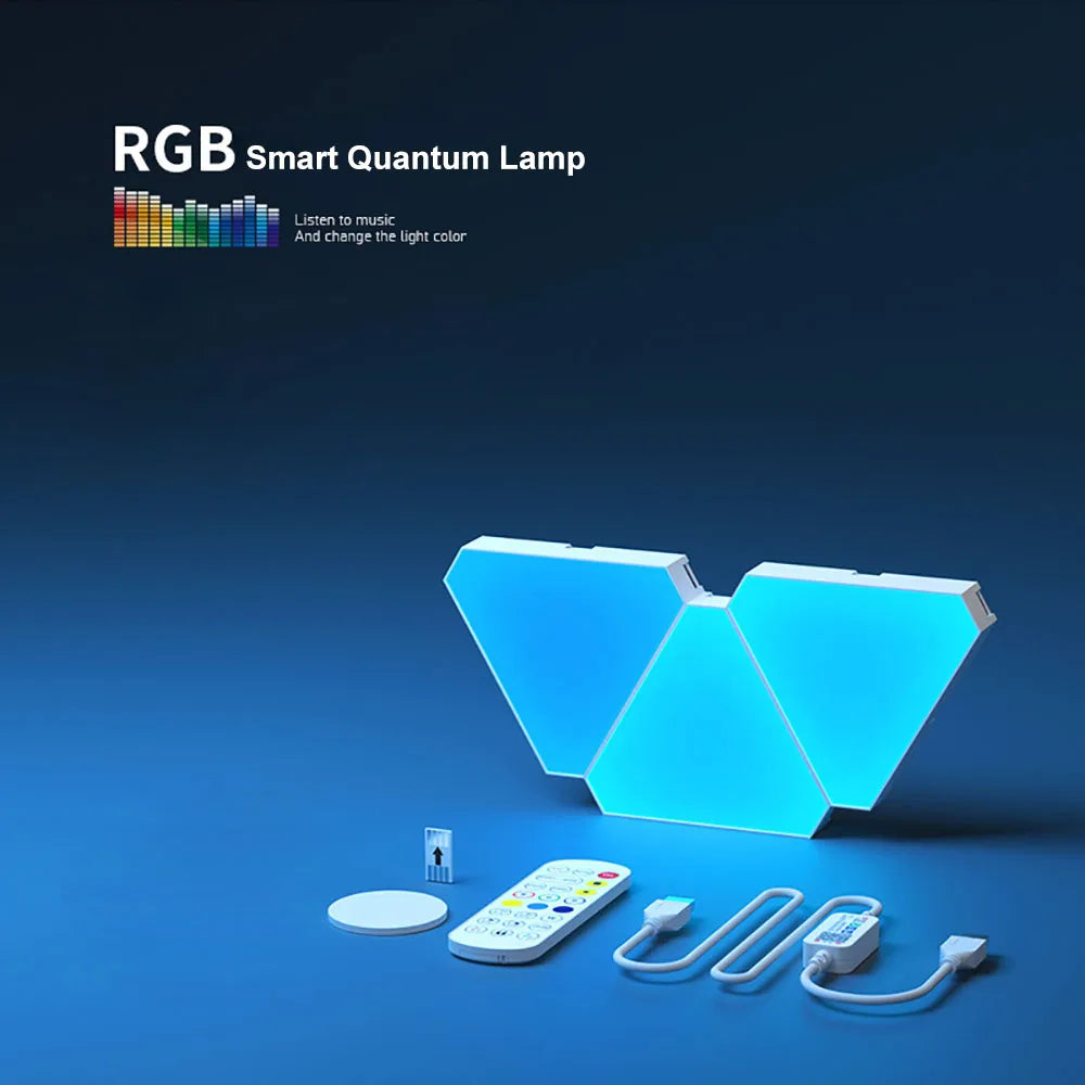Smart RGB Triangle Wall Lamp – Bedroom, Office & Bedside Decor