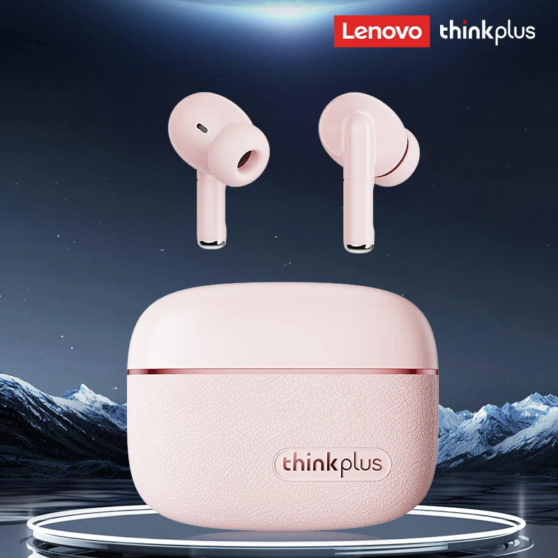 Lenovo LP27 Pro Bluetooth Earphones HIFI Stereo Sound Call Noise Reduction Wireless Headset Long Endurance Earbud Leather Design