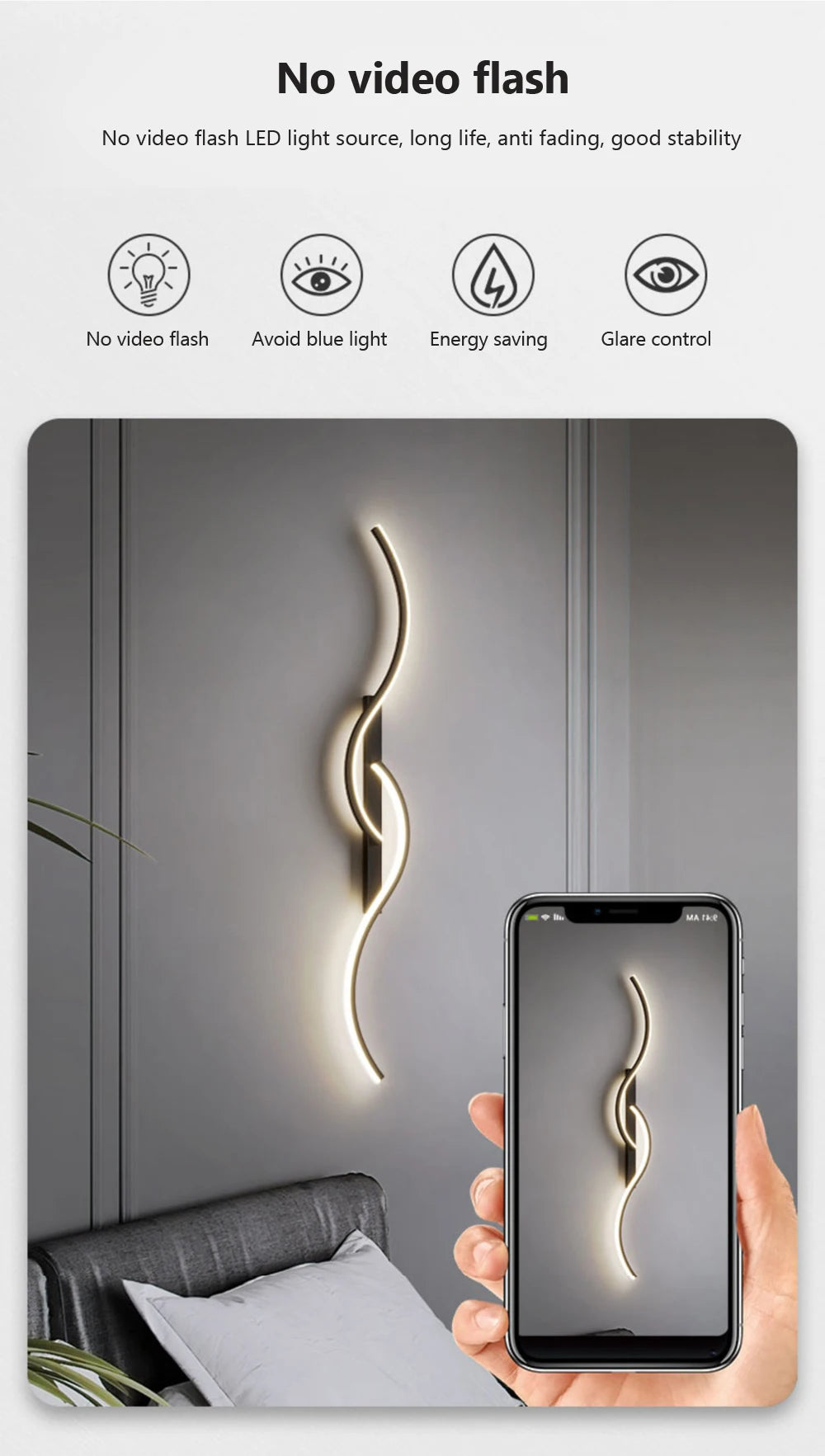 Modern Minimalist Wall Lamp – LED Strip for Home