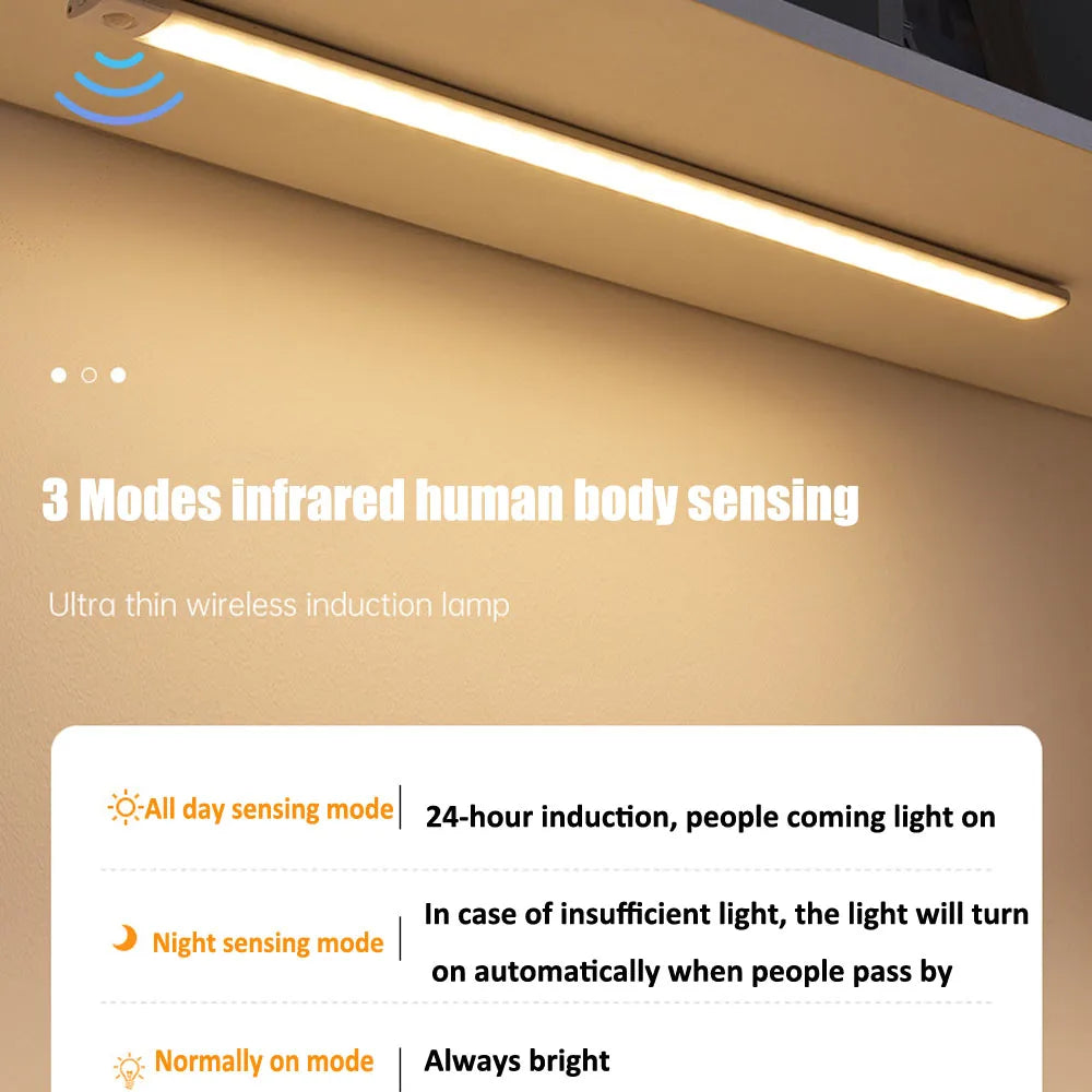 LED Night Light – Motion Sensor, 3 Color Dimming & USB Rechargeable