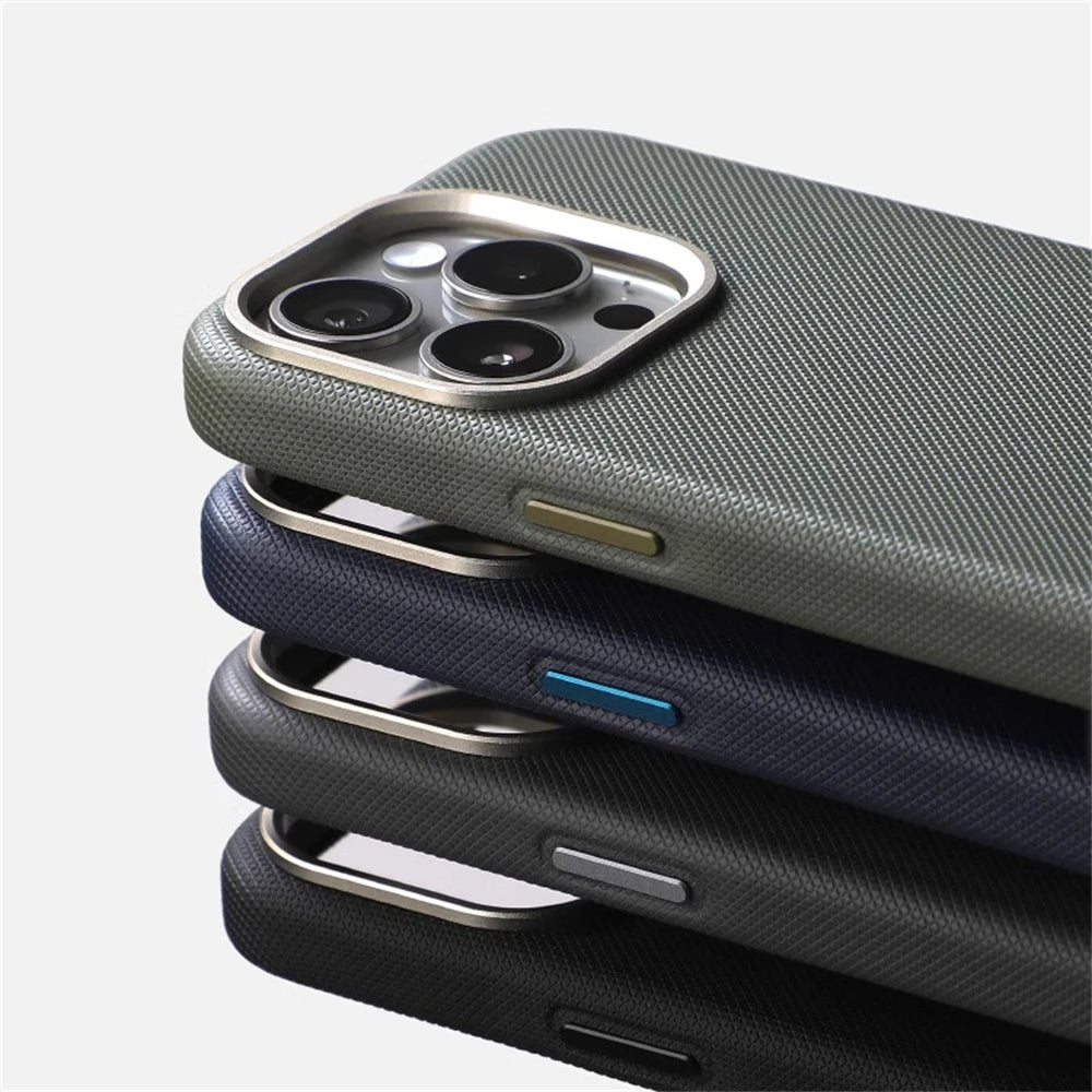 Premium Leather & Alloy iPhone Case – MagSafe Ready