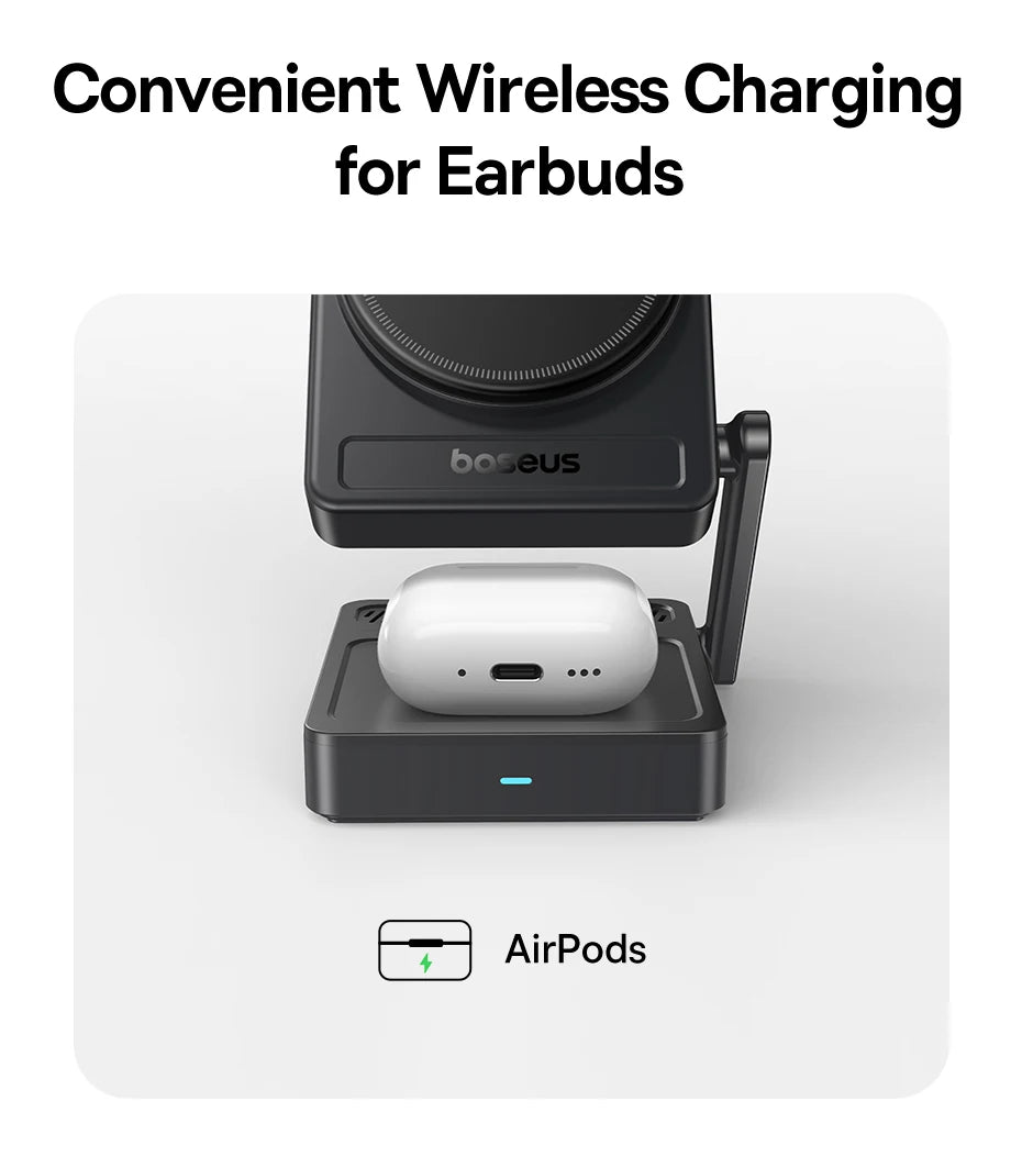 3-in-1 Baseus Wireless Charging Stand – Fast Charge for Devices