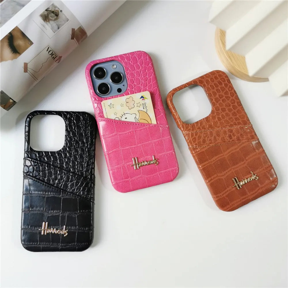Luxury Business Lizard Skin Pattern Couple Hard Case For Iphone 17 16 14 15 11 12 13 Pro Max PU Leather Cover Fundas
