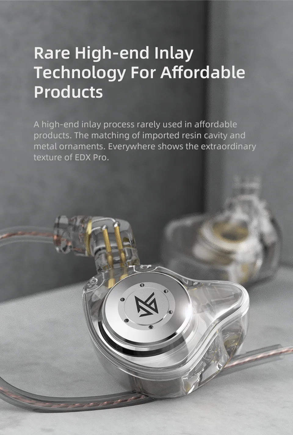 KZ EDX PRO Wired In-Ear Earphones – HiFi Bass, Dynamic Driver (3.5mm)